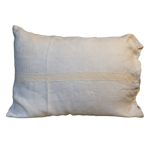 Lace and Linen Pillow Case (Pair)