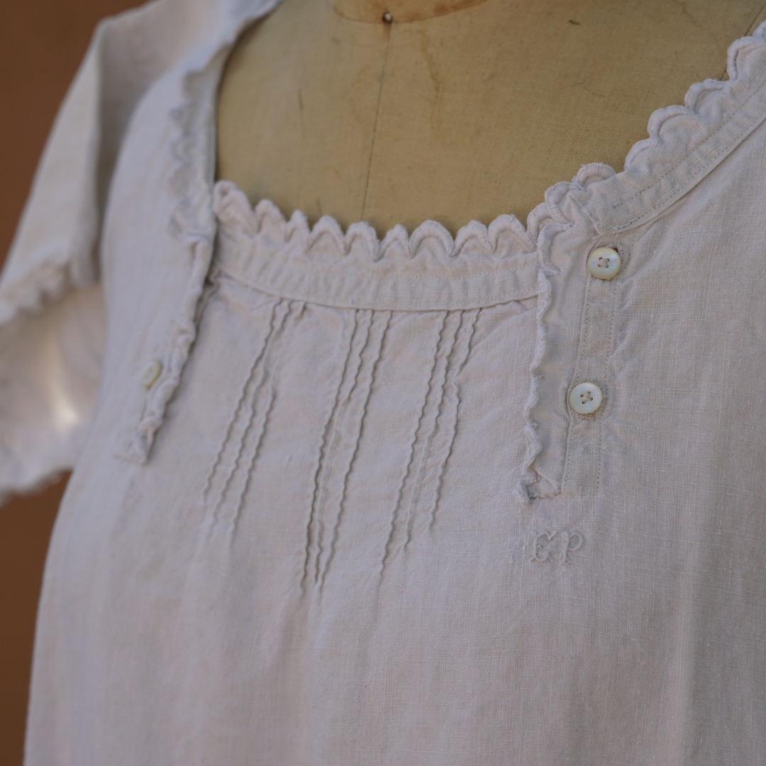 CP Embroidered Linen Nightgown