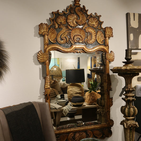 18th C. Peruvian Gilded Wooden Mirror