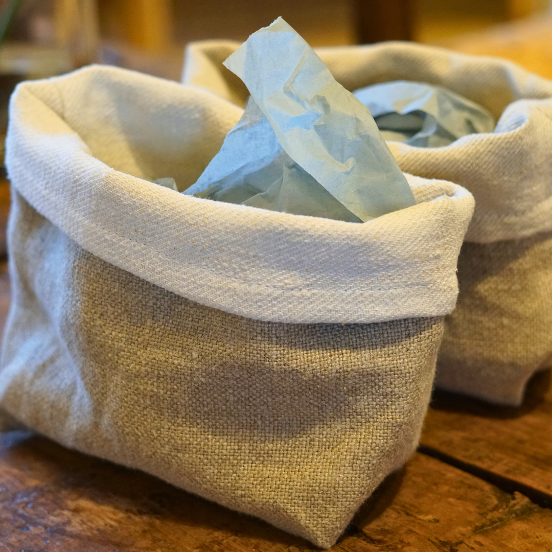 Vintage French Linen Breadbaskets