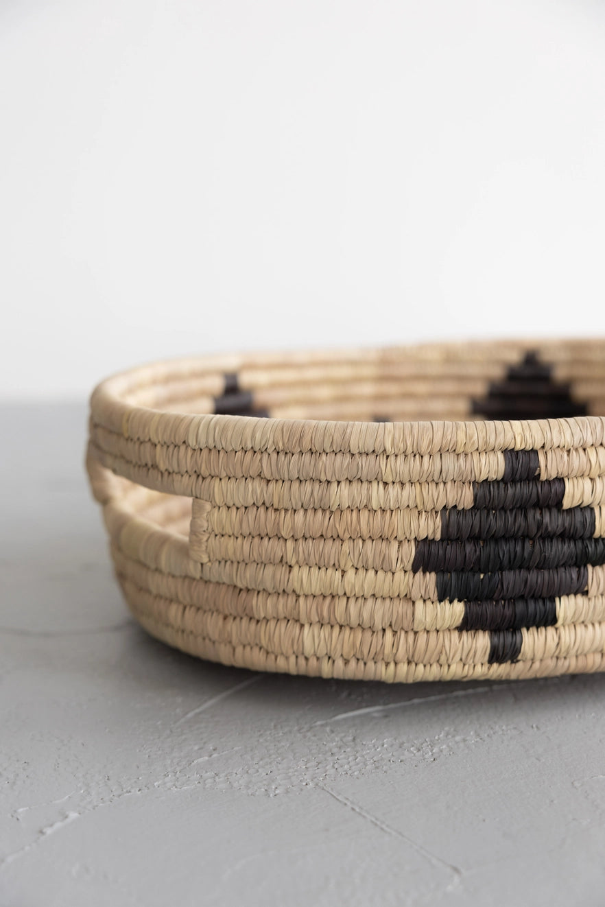 Charcoal Design Oval Tray Basket
