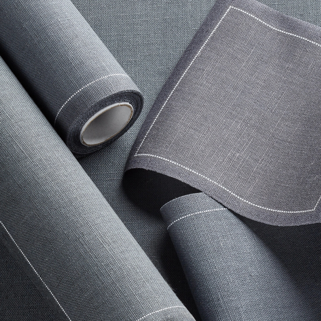 Grey Linen Luncheon Napkins