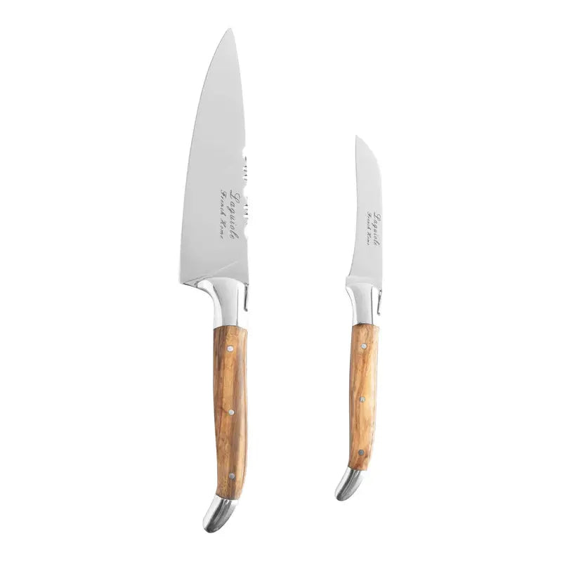 2-Piece Vegetable Knife Set with Olive Wood Handles