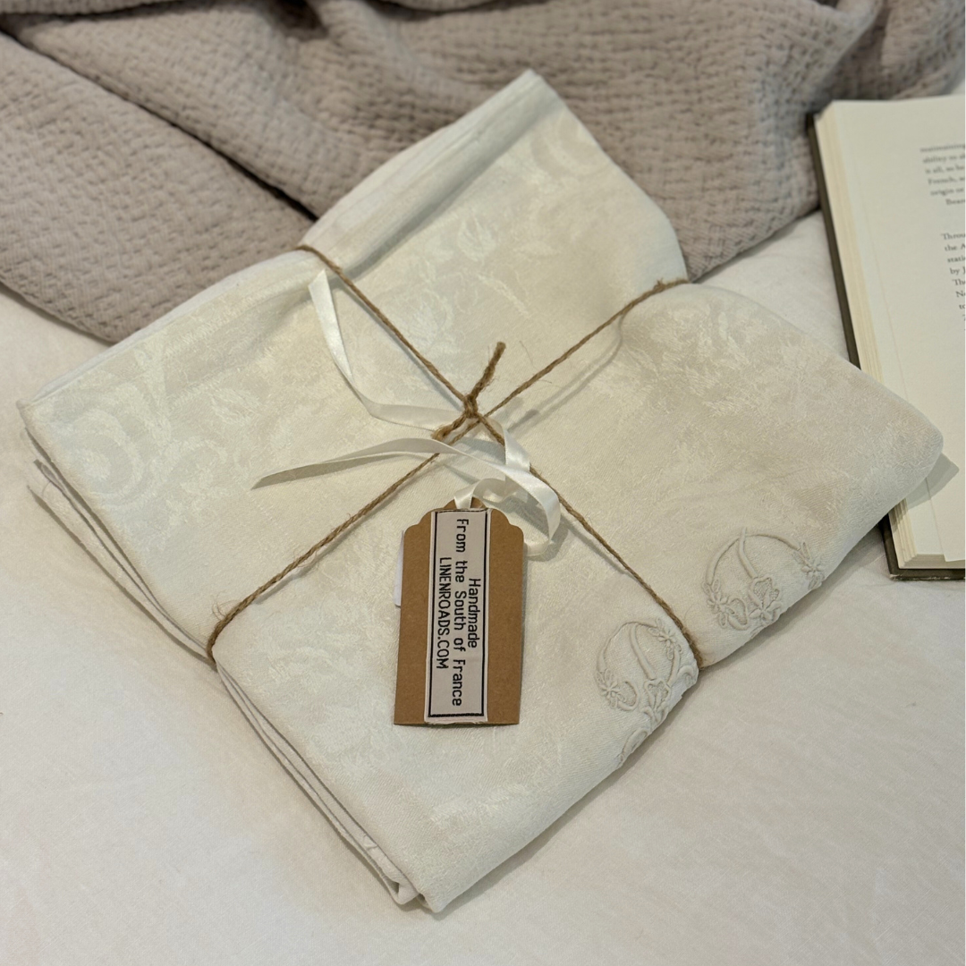 AR Monogrammed Antique Linen Pillow Case