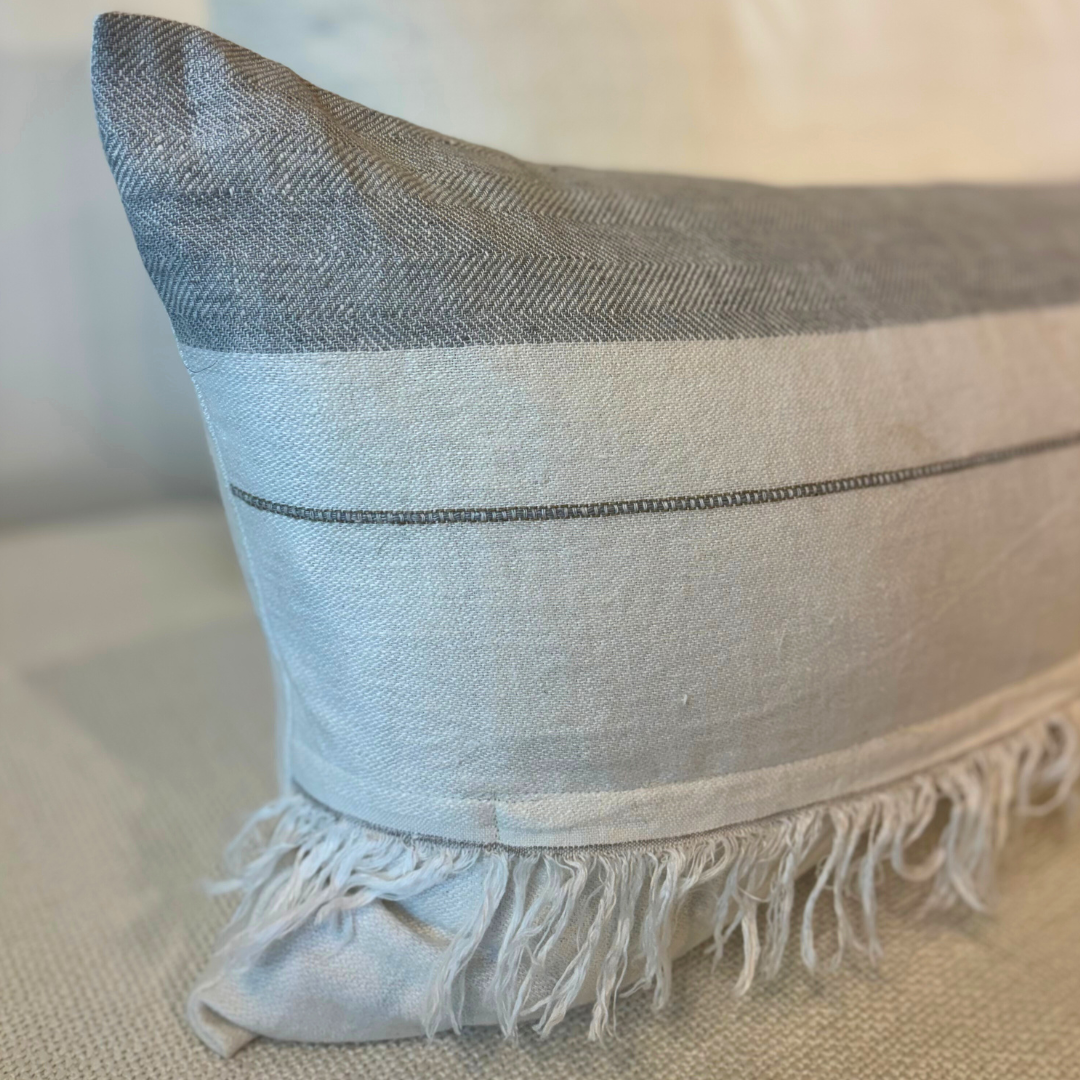 Grey Stripe Fouta Lumbar