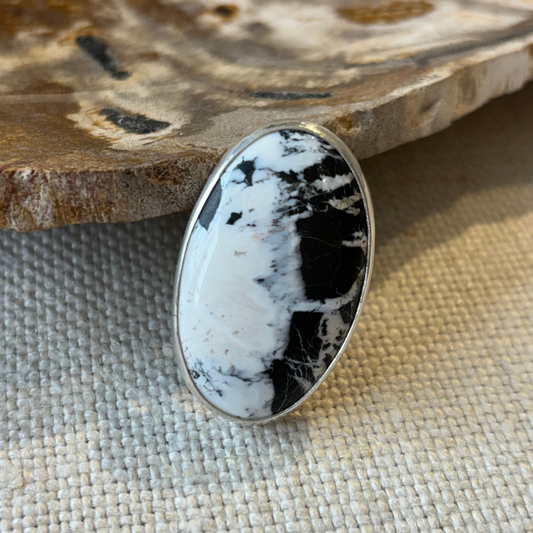 Midnight Marble White Buffalo Ring