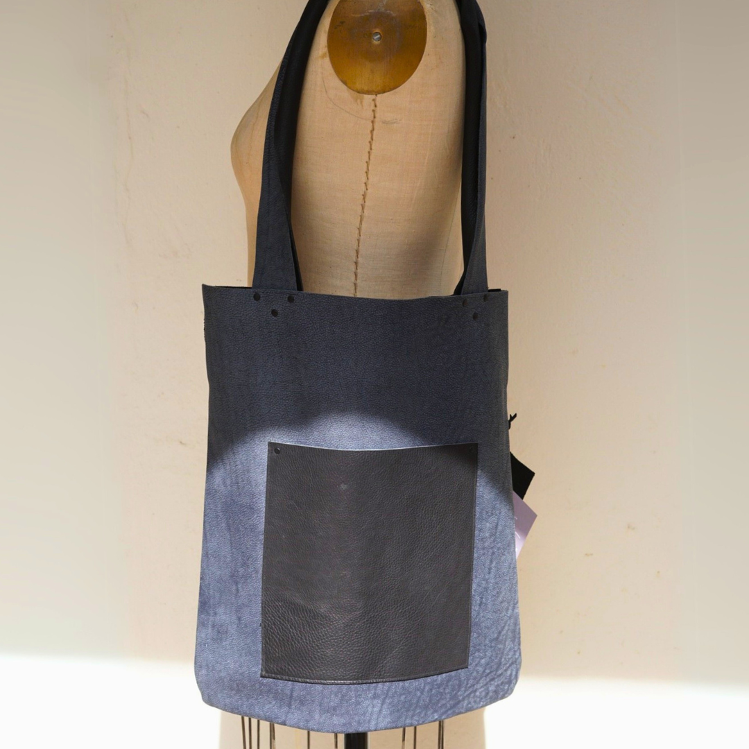 Black & Blue Dual Pocket Tote