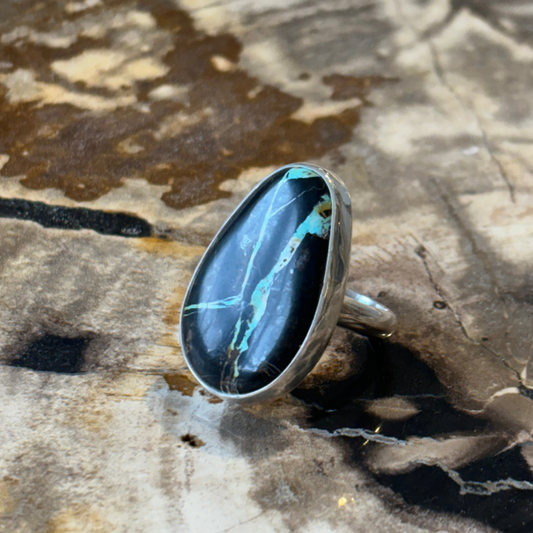 Black Jack Teardrop Ring