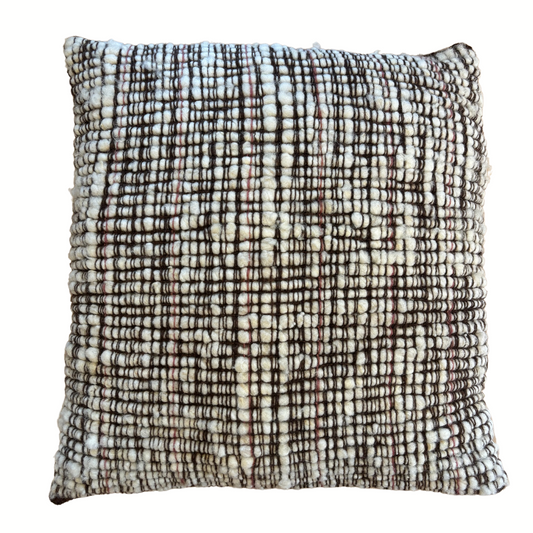 Makun Texturized White, Brown & Plum Pillow