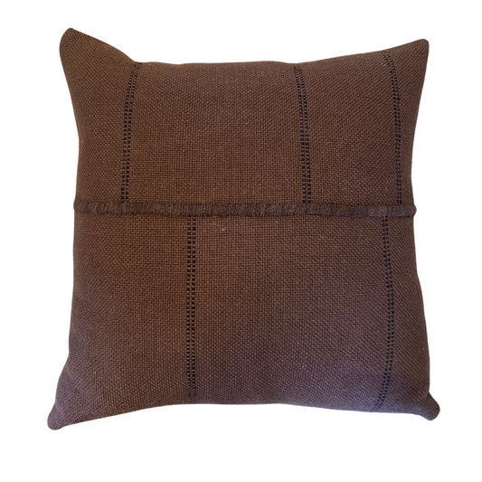 Makun Brown & Black Stripe Stitch Pillow