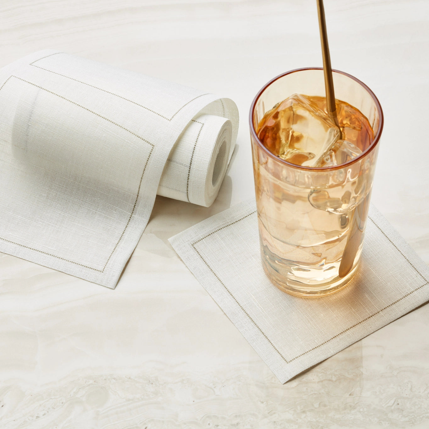 Cream Linen Cocktail Napkins