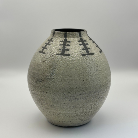 Raku Stitched Pot