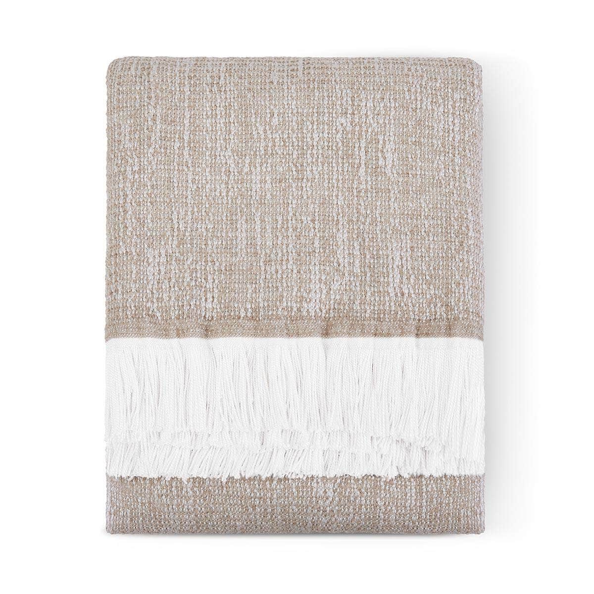Sunbrella Crosshatch Indoor Outdoor Throw Flax