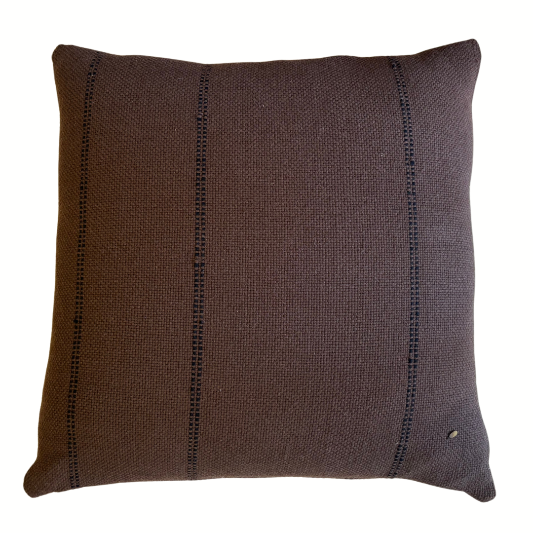 Makun Brown & Black Stripe Stitch Pillow