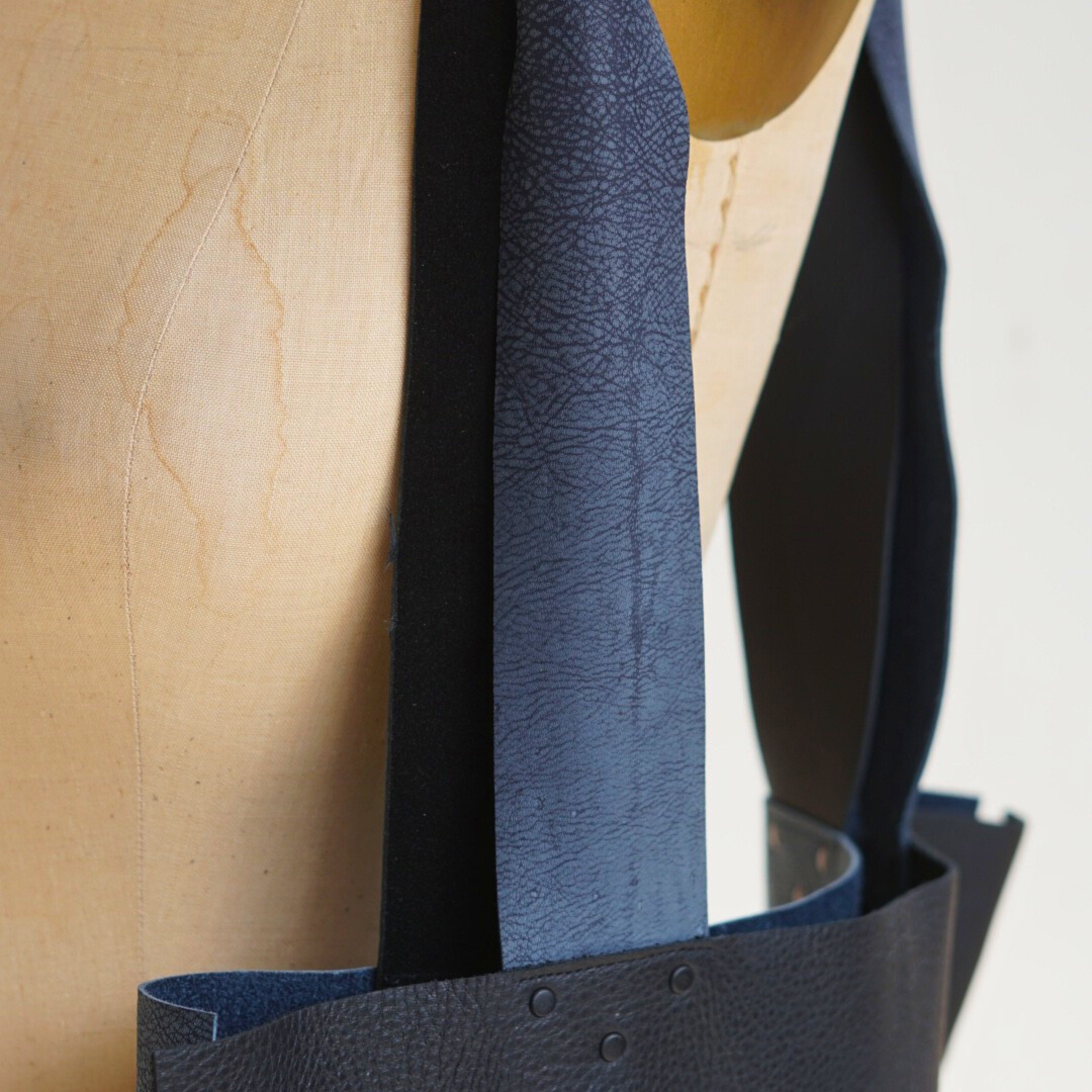 Black & Indigo Dual-Tone Leather Tote