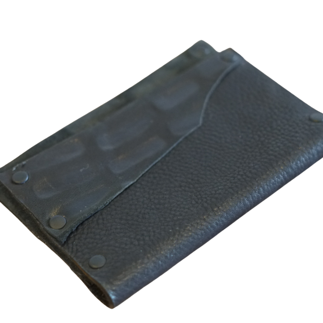 Dark Brown Textural Leather Card Wallet