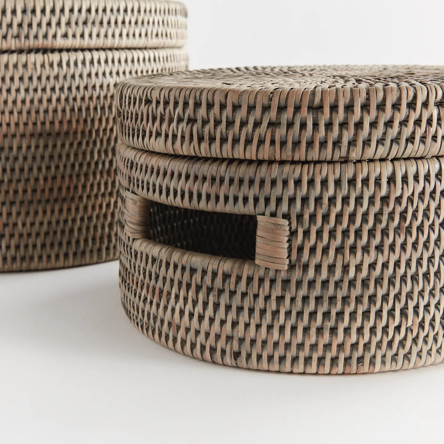 Burma Rattan Round Lidded Box