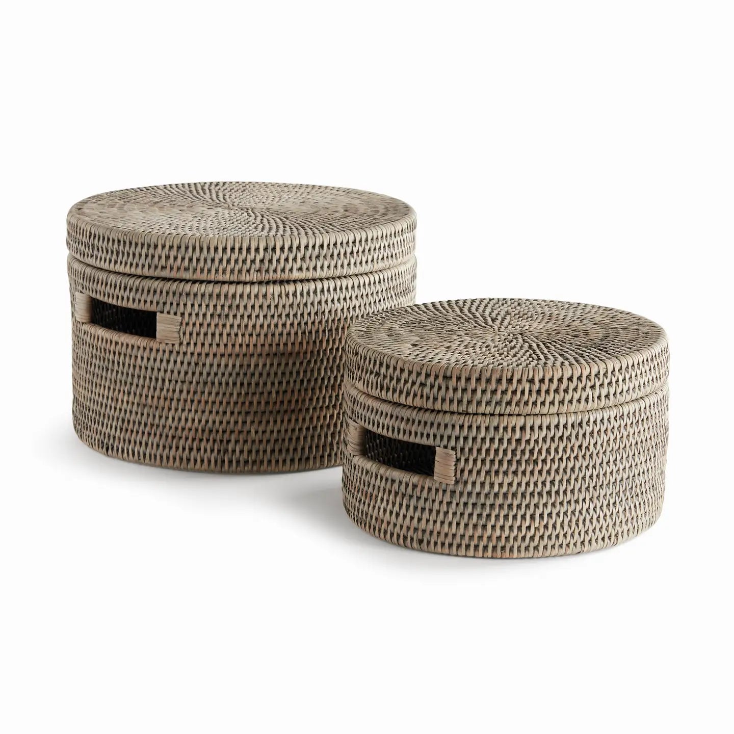Burma Rattan Round Lidded Box