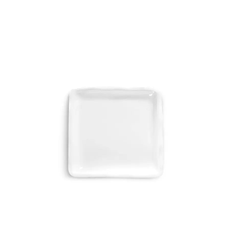 White square plate on a white background