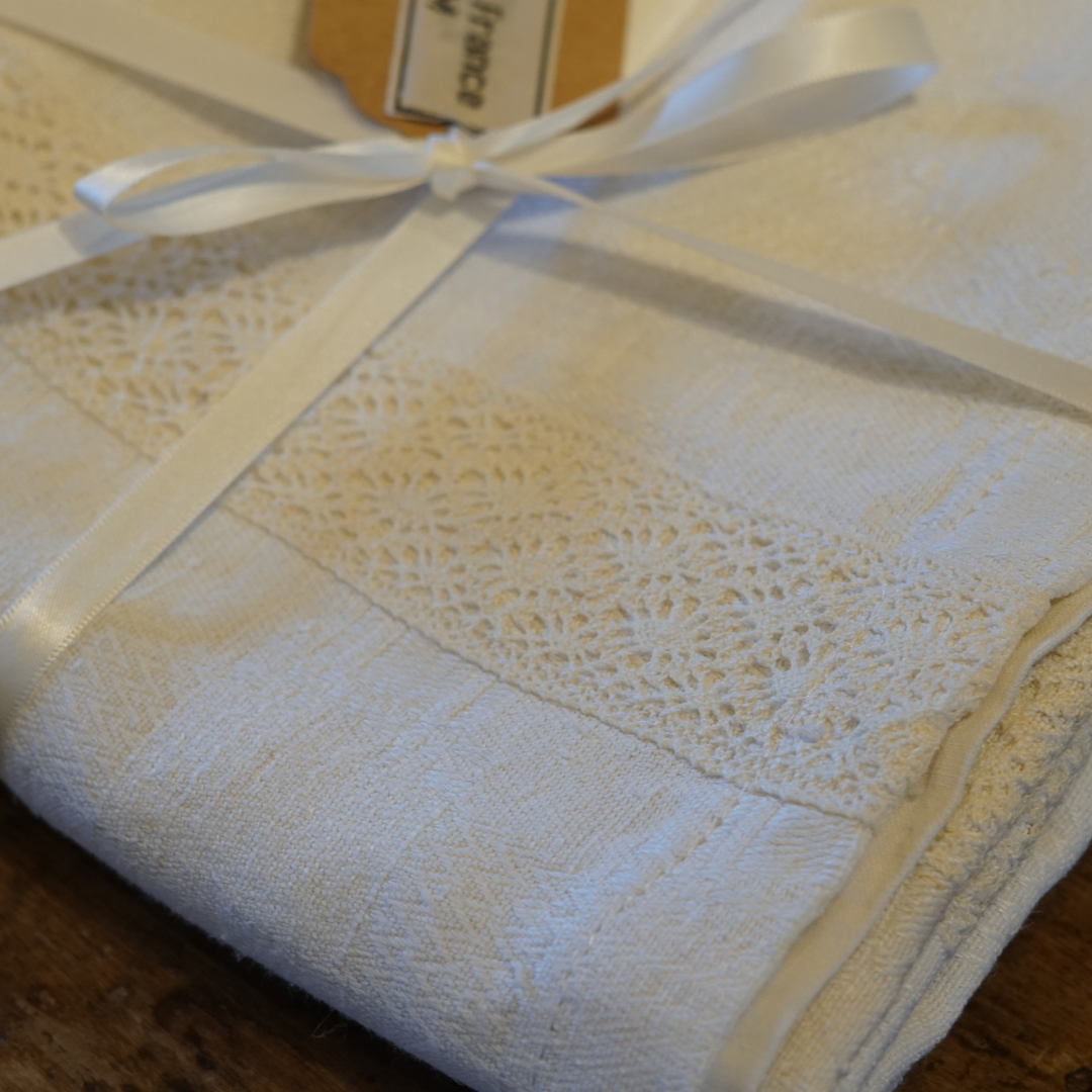 Lace and Linen Pillow Case