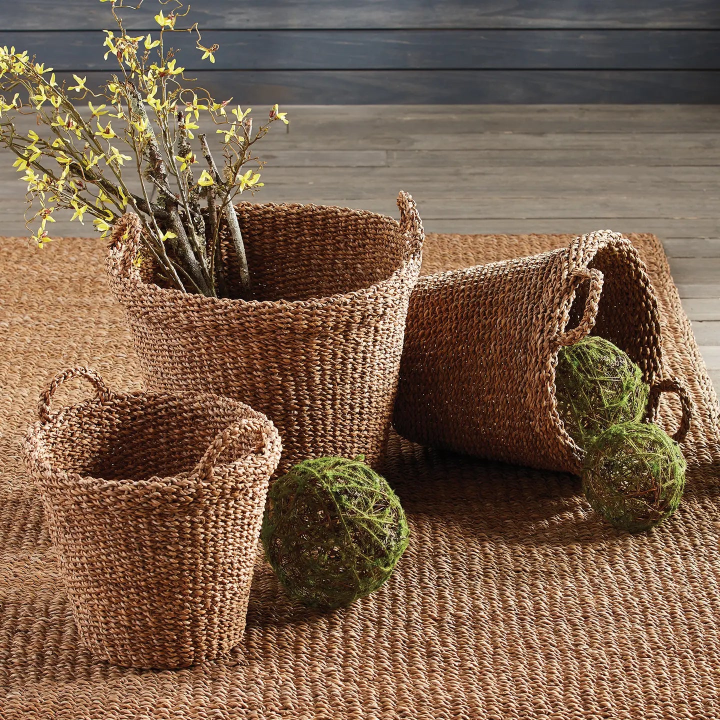 Seagrass Tapered Handled Basket