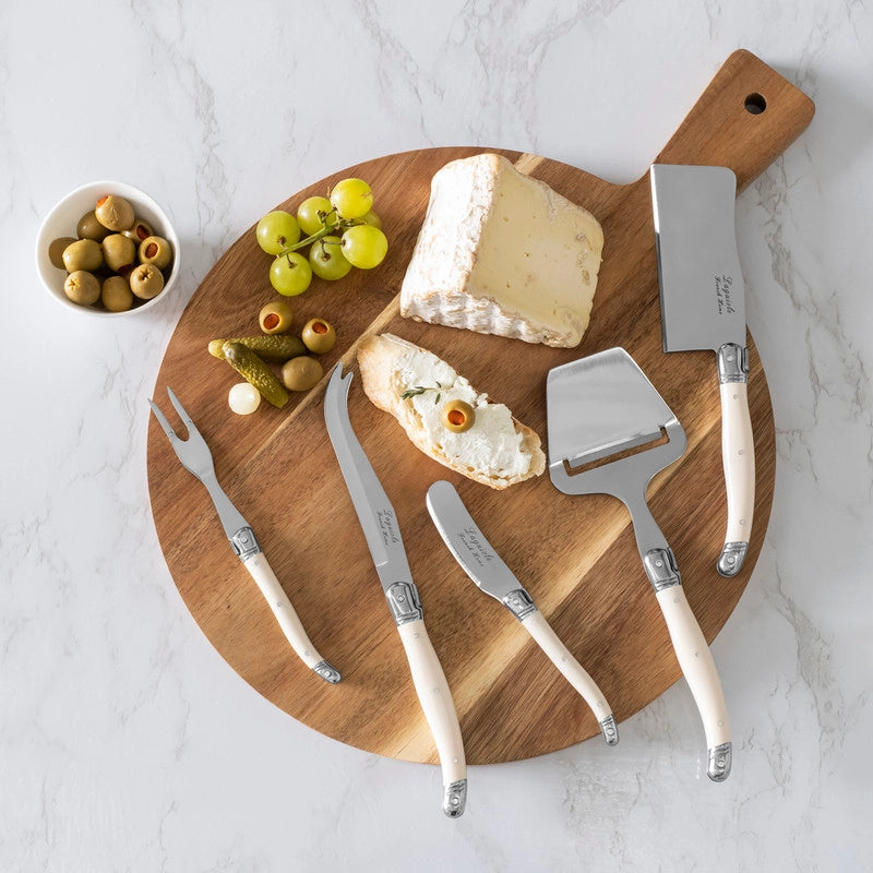 5-Piece Cheese Knife & Slicer Set Faux Ivory Handle