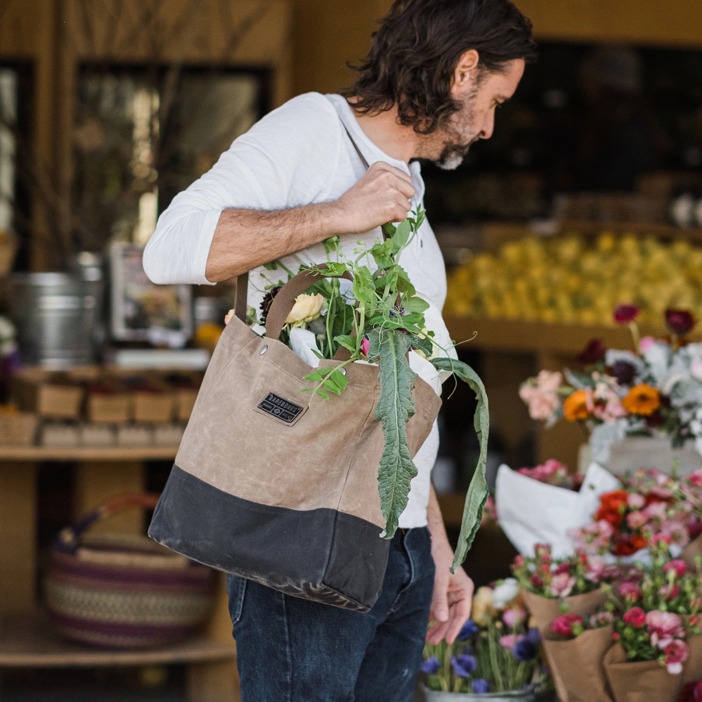 Waxed Canvas Market Tote