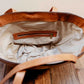 Leather Trim Herringbone Tote, Long Handle