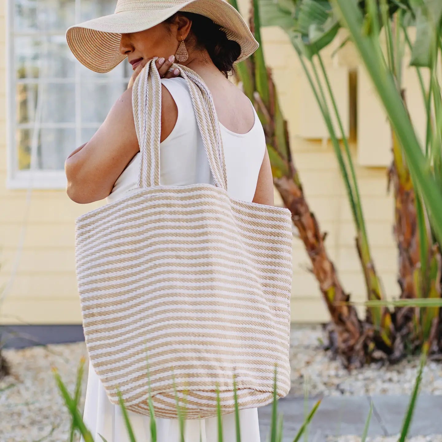 Paris Natural Stripe Shoulder Bag