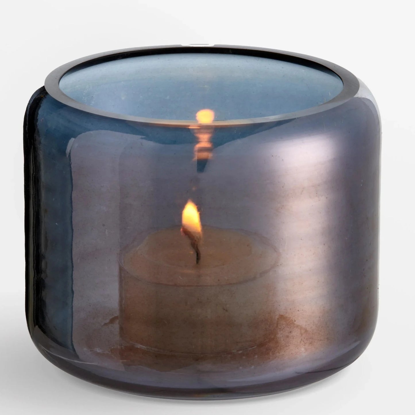 Grey Glass Luster Candle Votive