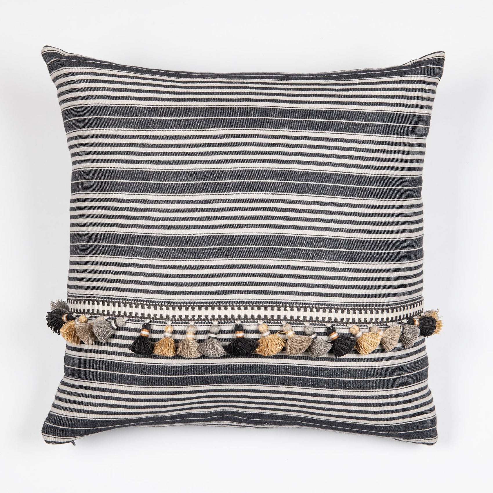Tack Stripe Tassel Pillow