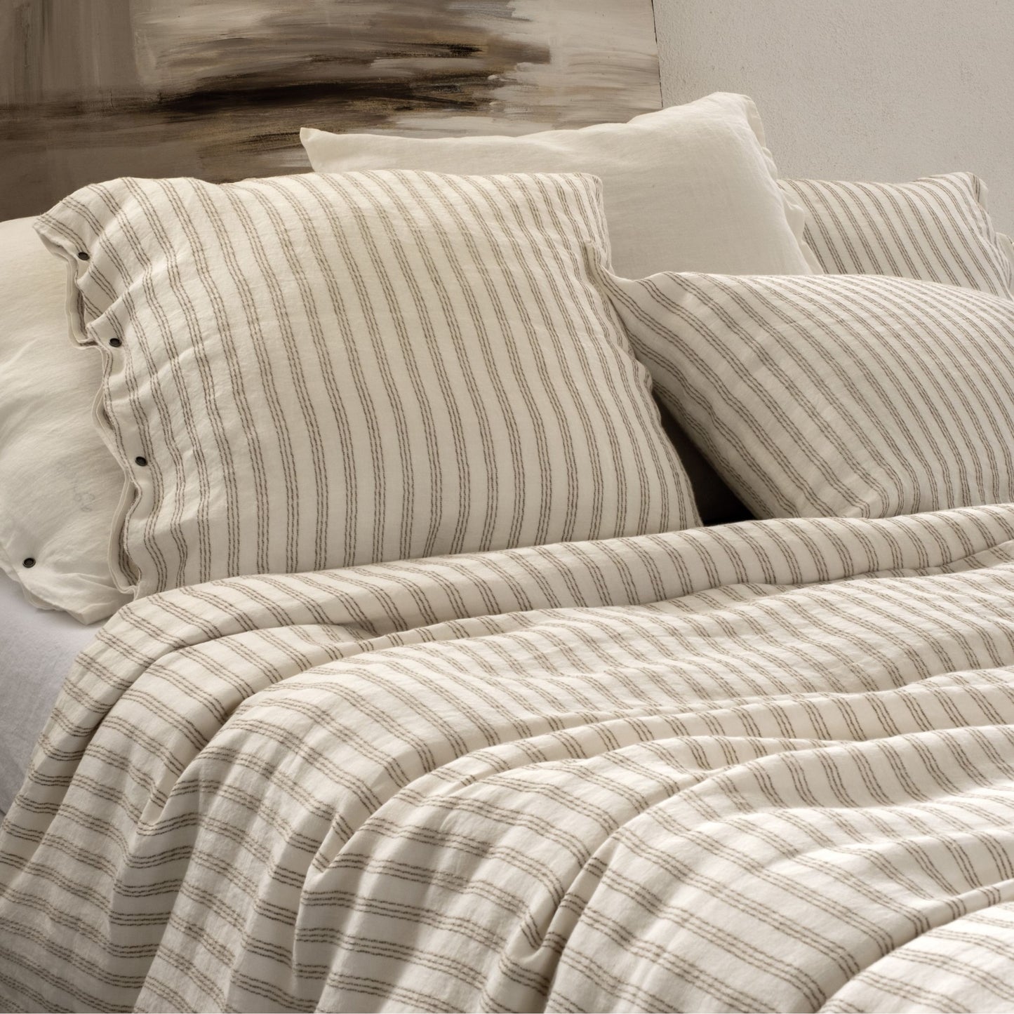 Natural Stripe Linen Duvet
