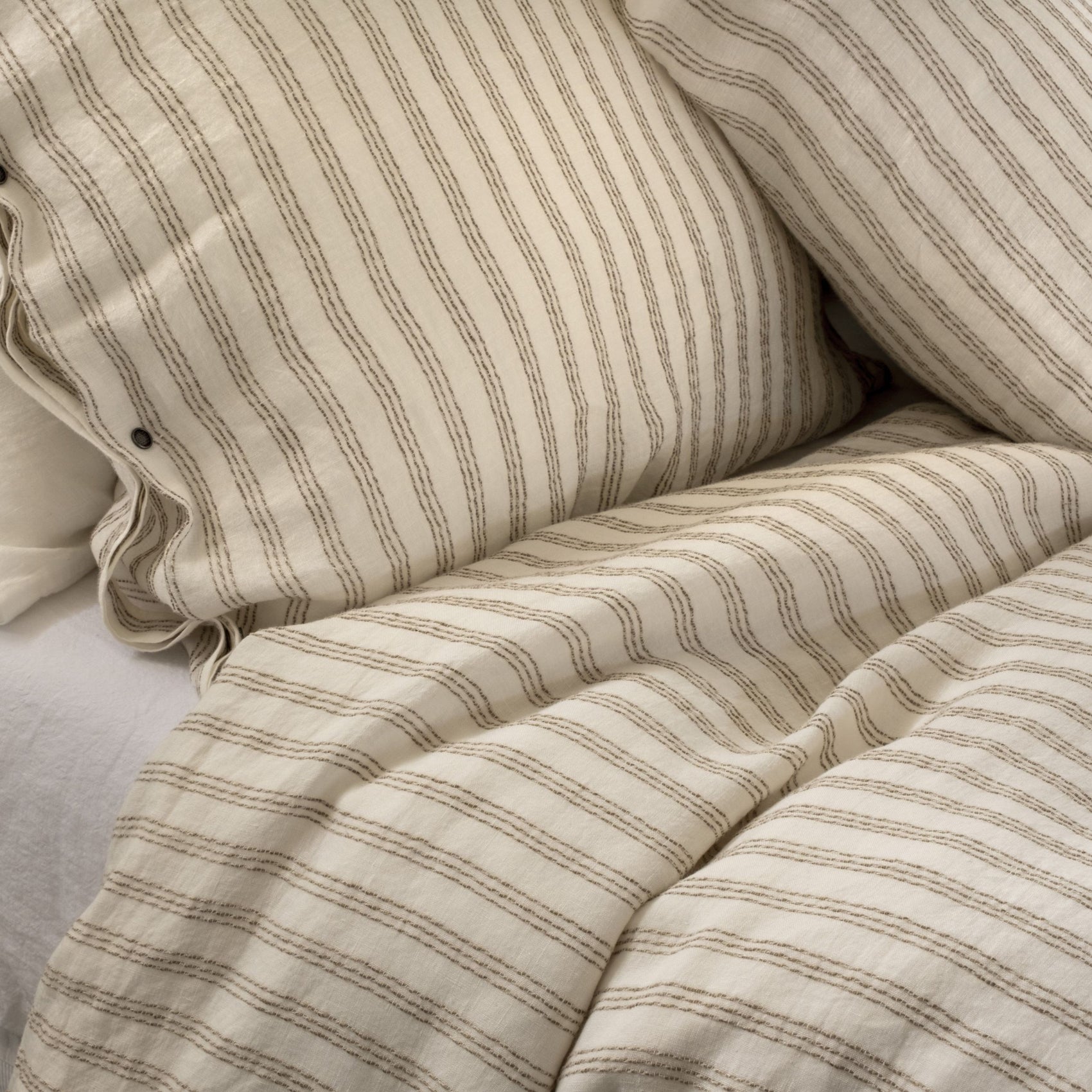 Natural Stripe Linen Duvet
