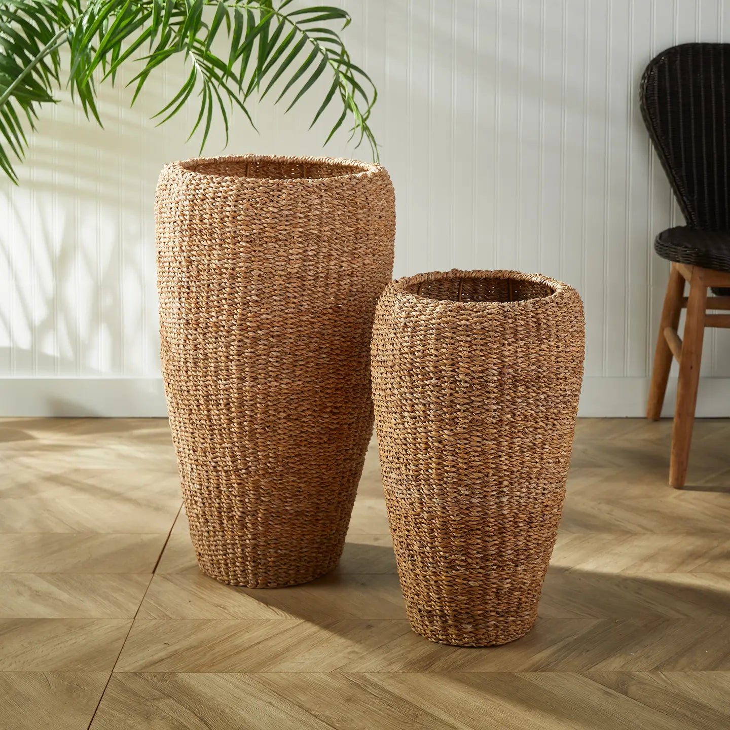 Seagrass Tall Round Planter