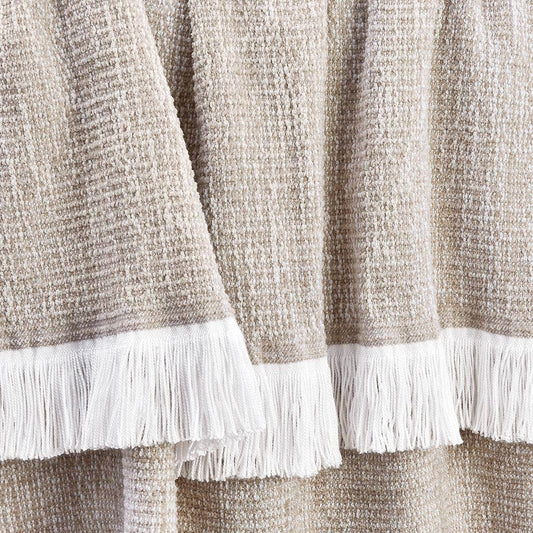Sunbrella Crosshatch Indoor Outdoor Throw Flax