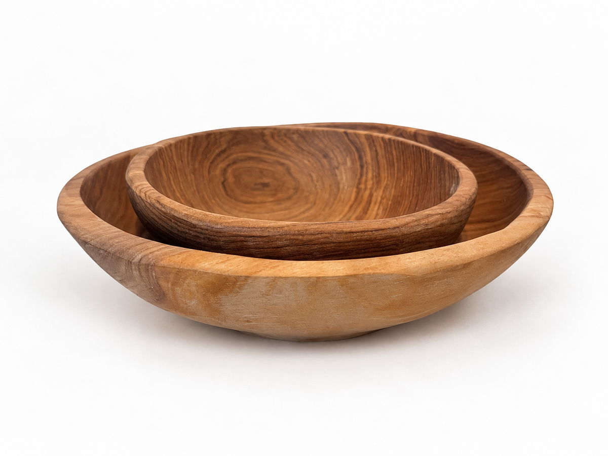 Hand Turned Teak Wood Bowl