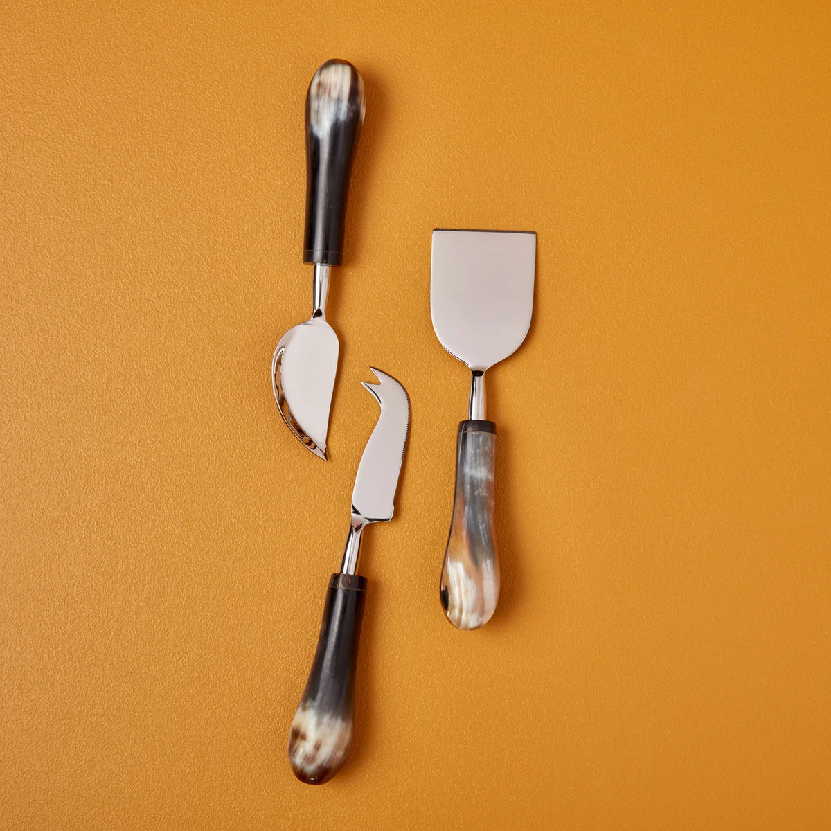 Horn & Stainless Steel Cheese Knife Set