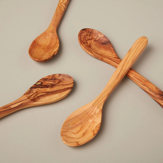 Set of 4 Large Olive Wood Spoons