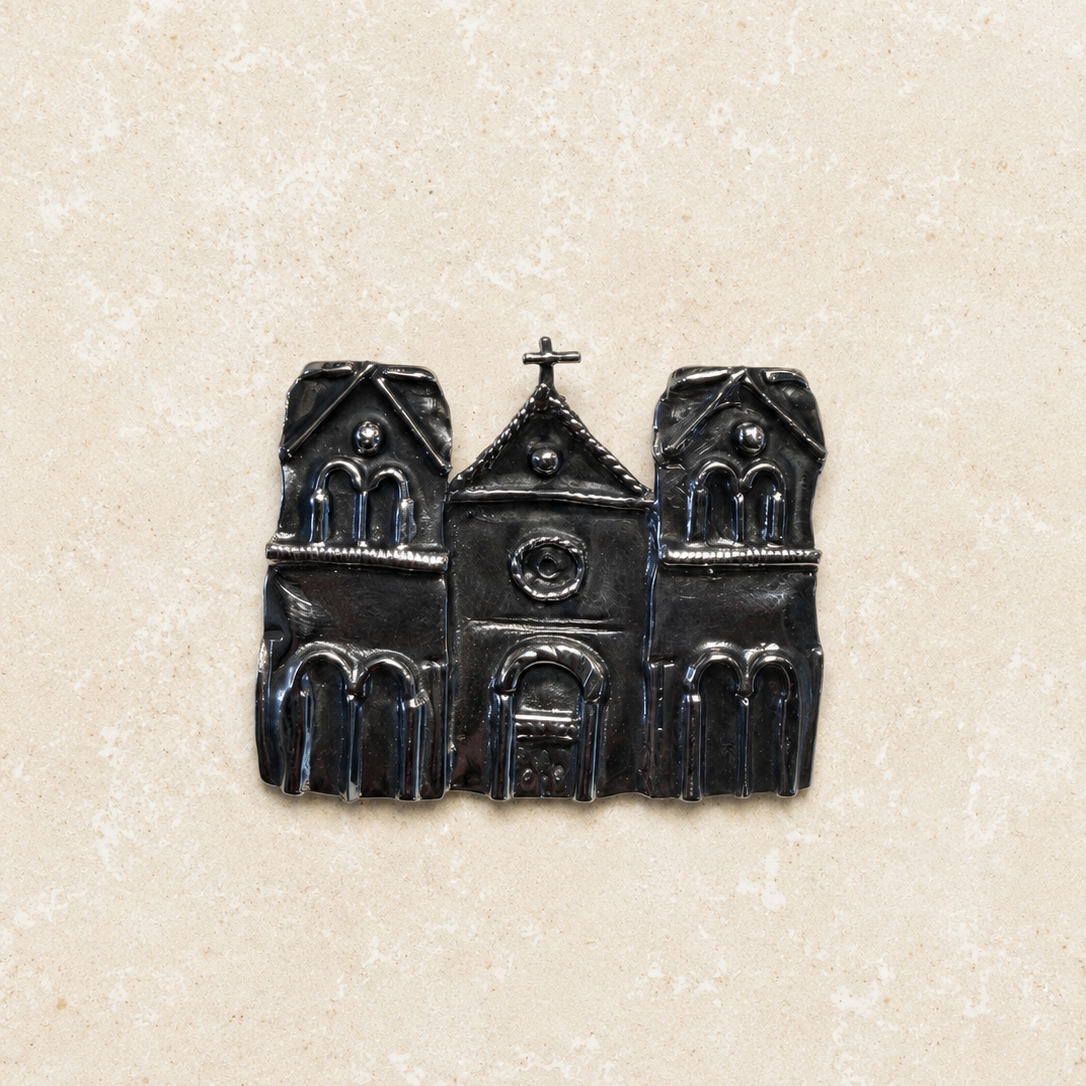 Saint Francis Cathedral White Bronze Pin