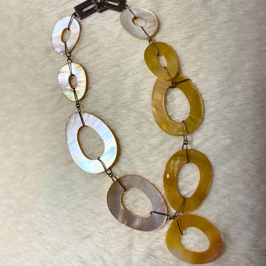 Mother of Pearl Open Oval Necklace