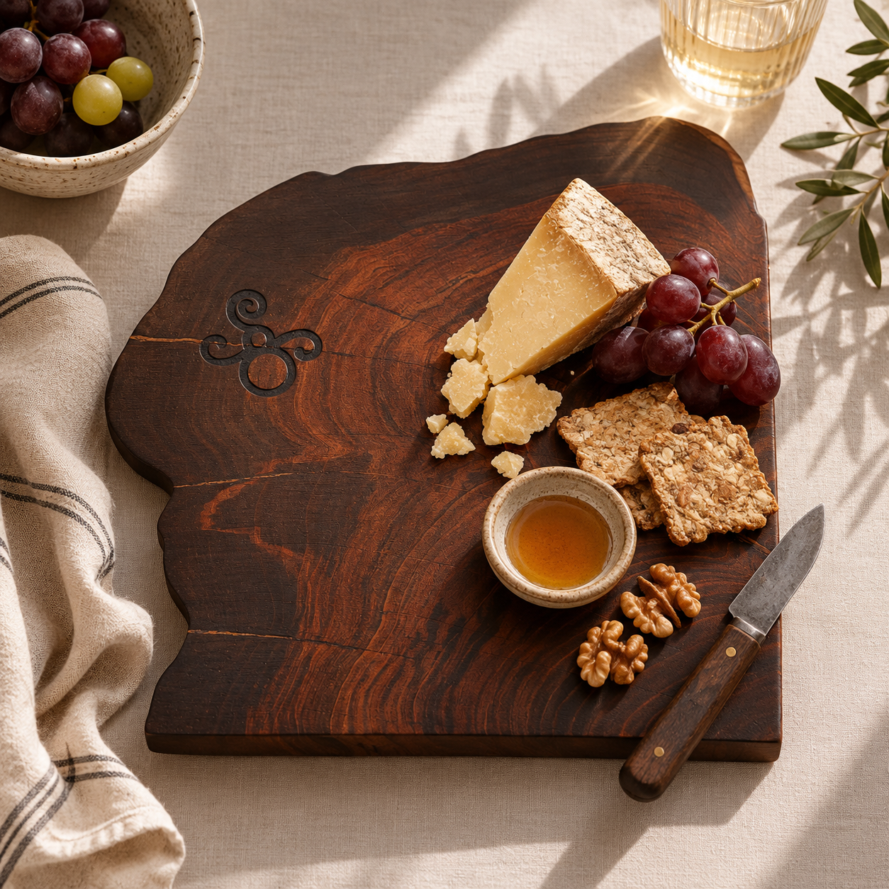 Corner Walnut Serving Board