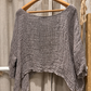 LinoMania Positano Linen Drape Top