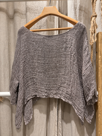 LinoMania Positano Linen Drape Top
