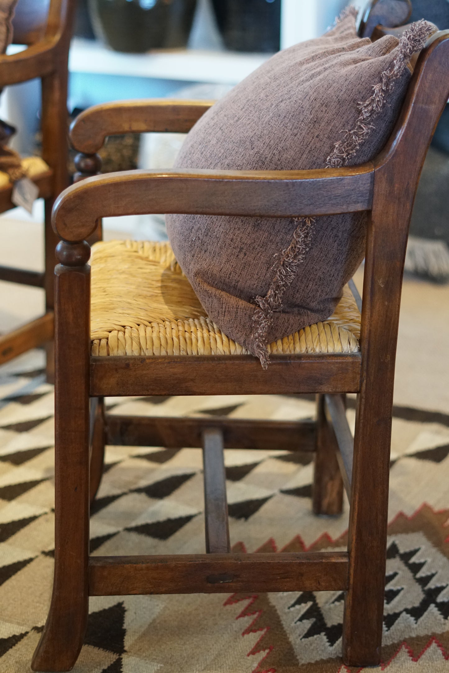 Rustic Woven Wood Dining Chairs