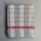 Set of 6 Tan and Red Linen Napkins