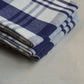 Set of 4 Blue and White Cotton Checkered Towels
