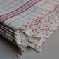 Set of 8 Red and White French Linen Towels