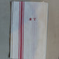 Set of 3 "MT" Embroidered Vintage French Napkins