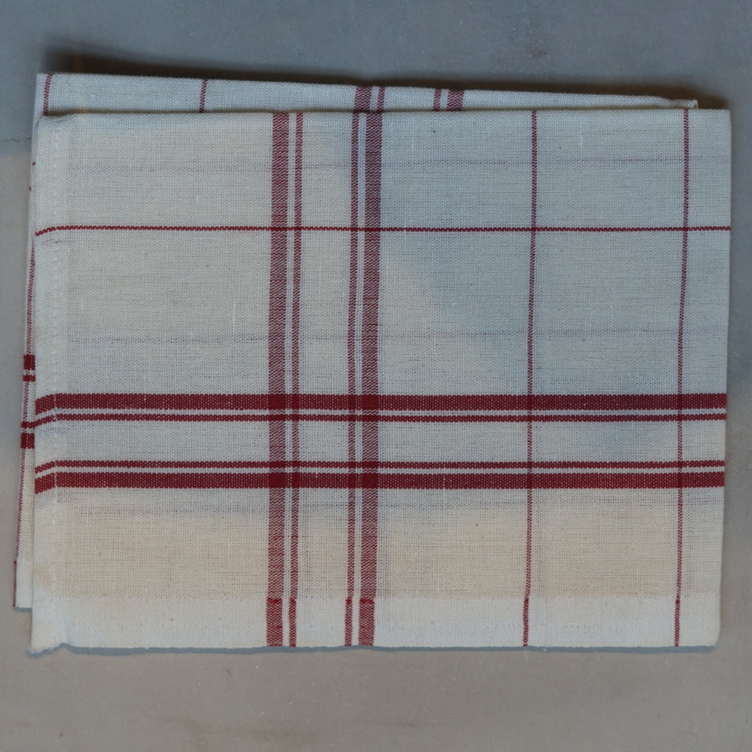 Set of 6 Red and White Tartan Napkins