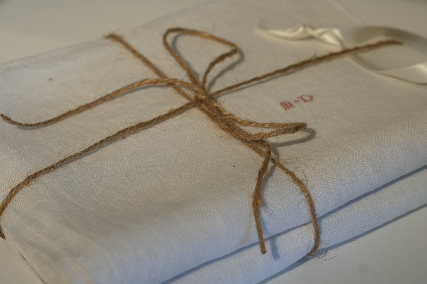 Set of 2 "MD" Embroidered Tea Towels